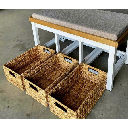 385245 : Băng Ghế Dài Lót Nệm + 3 Hộp Lục Bình Đang Lưu Trữ